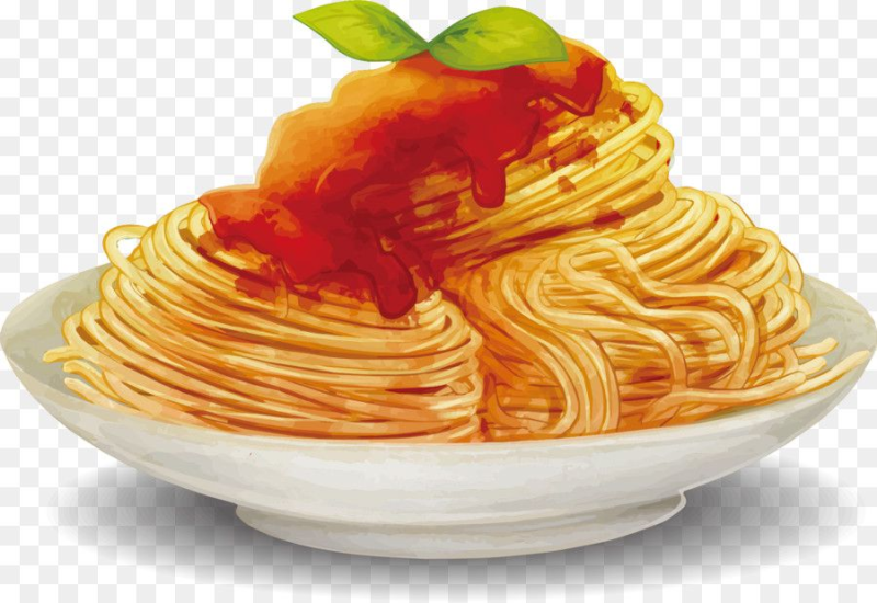 Спагетти на белом фоне