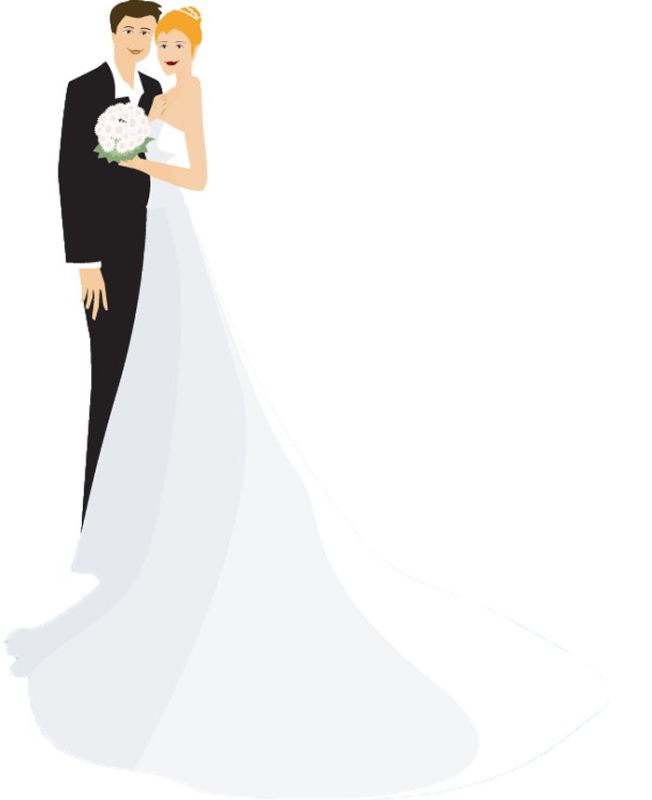 Силуэт жениха и невесты