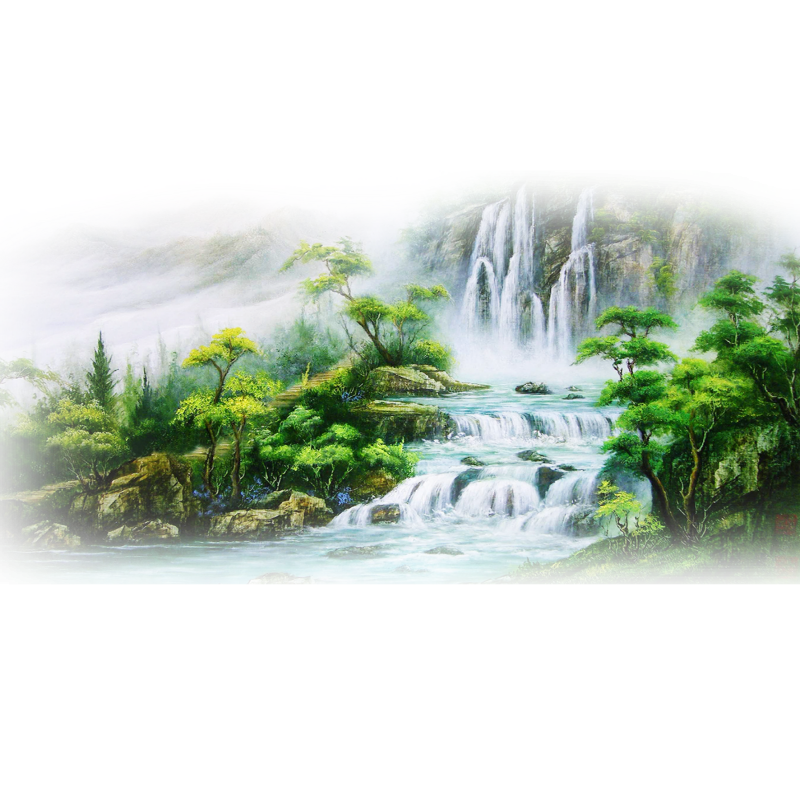 Водопад на прозрачном фоне