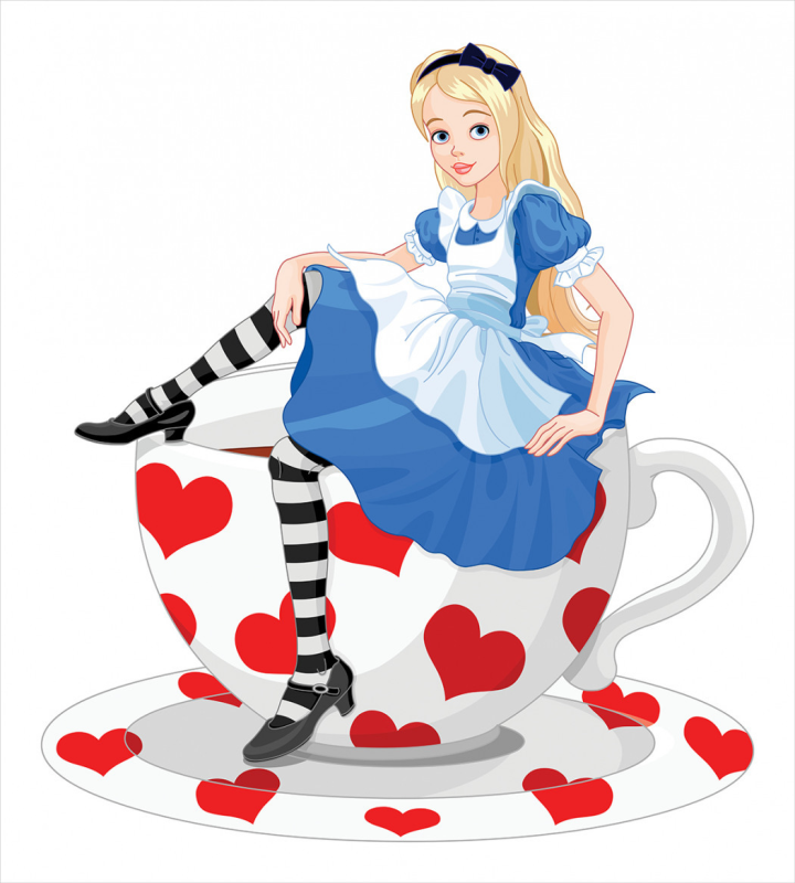 Алиса в стране чудес герои на белом фоне