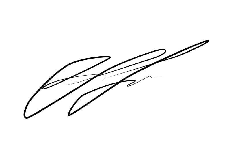 Подпись на белом фоне