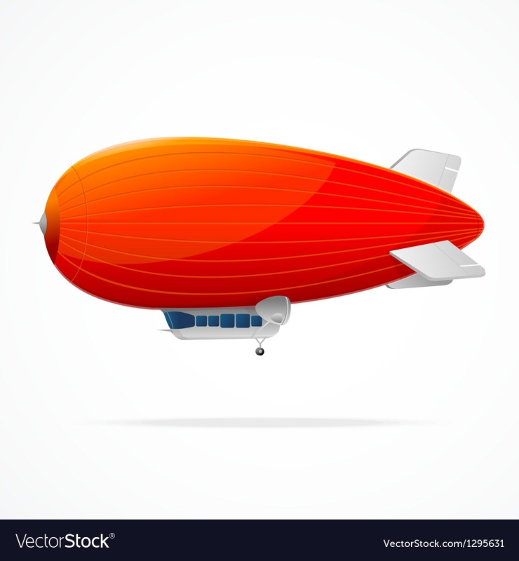Дирижабль на белом фоне
