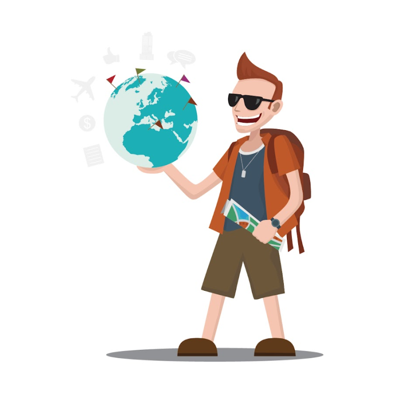 Турист мультяшный