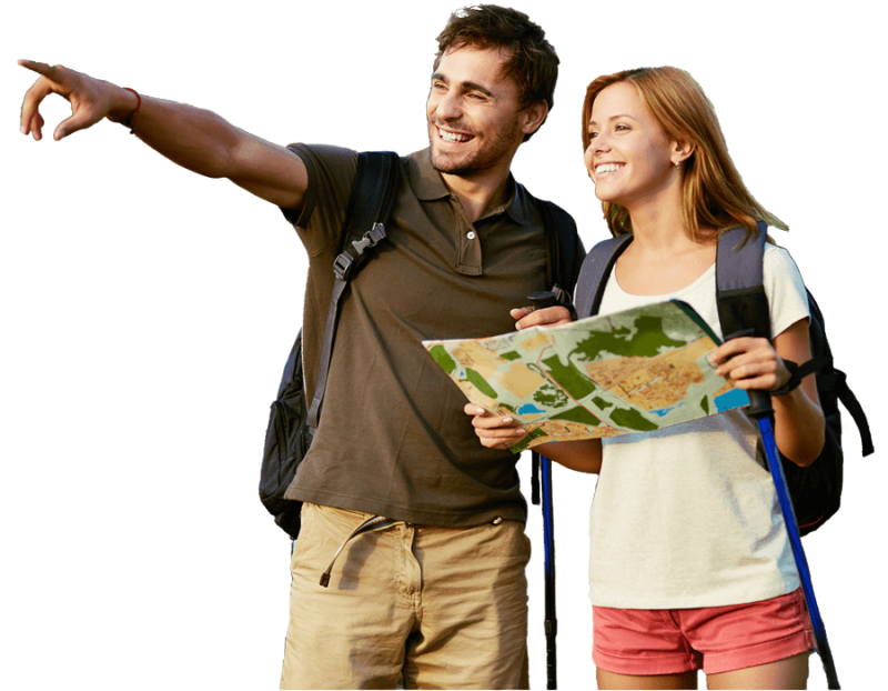 Турист на прозрачном фоне