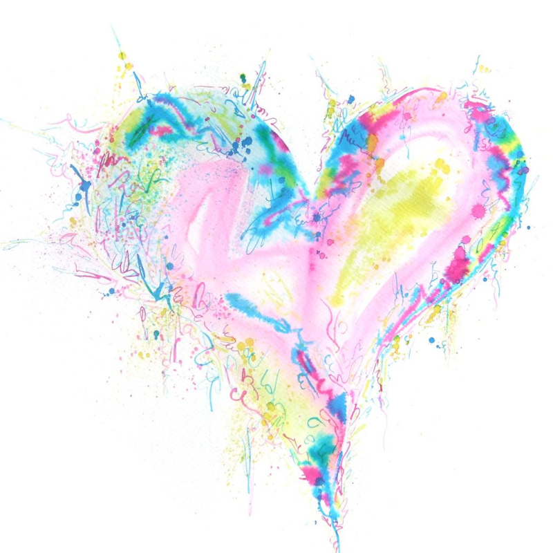 Сердечко акварель