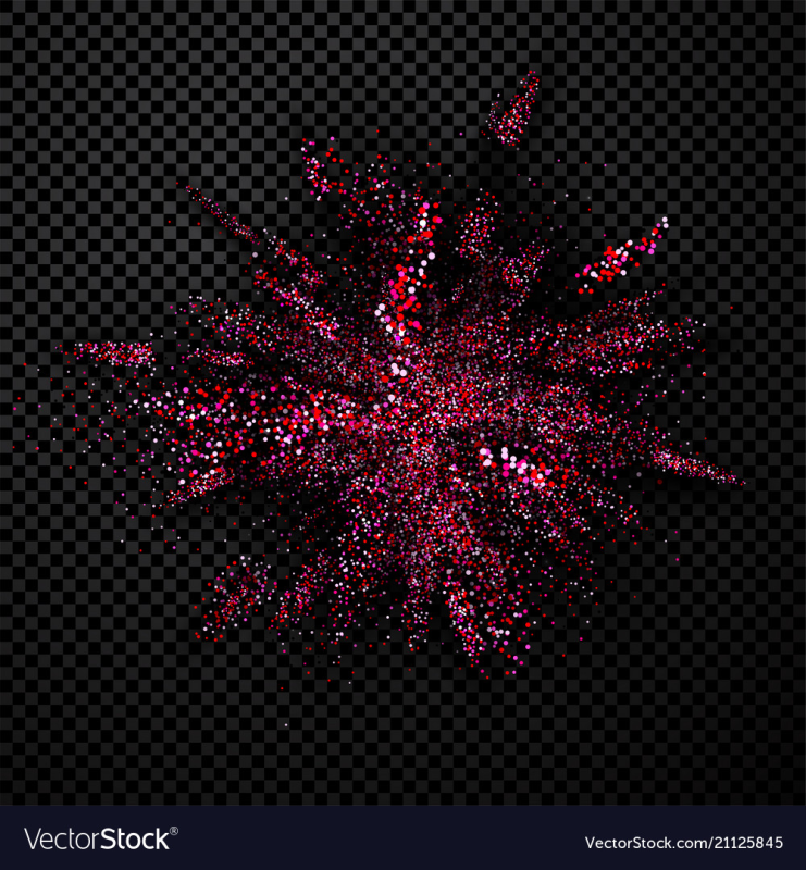 Взрыв блесток на прозрачном фоне