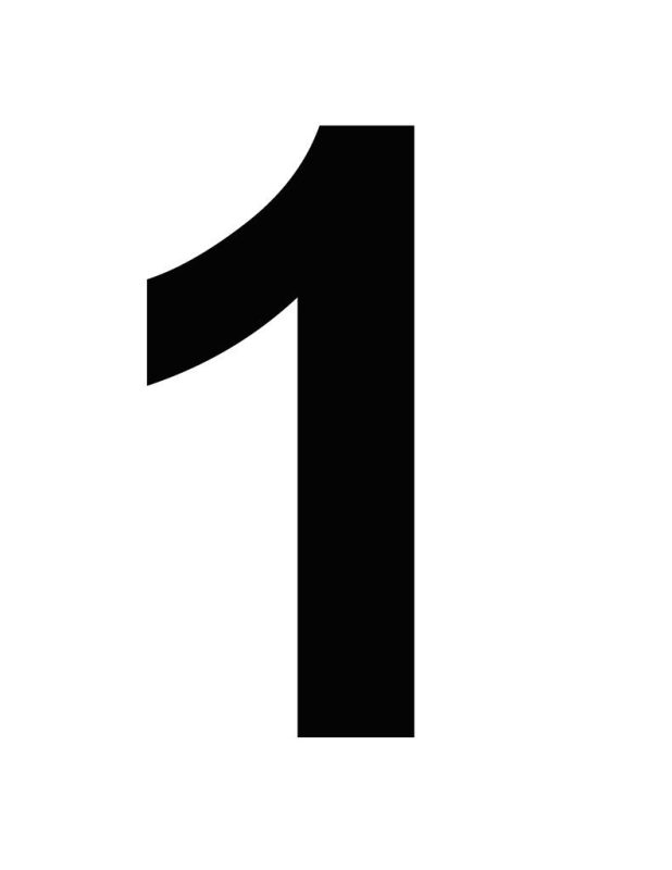 Белые цифры на черном фоне