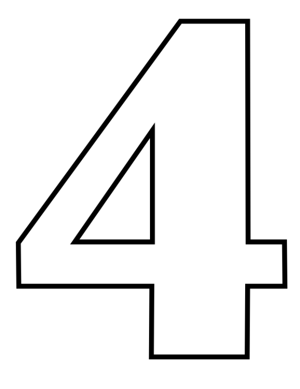 Цифра 4 без фона