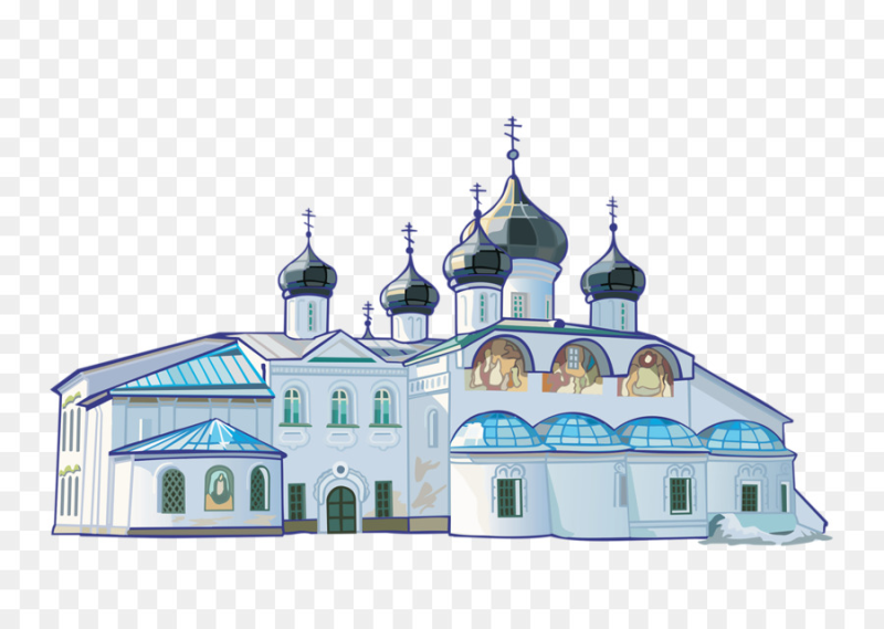 Монастырь на белом фоне