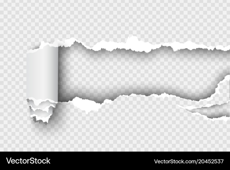 Обрывок бумаги на прозрачном фоне