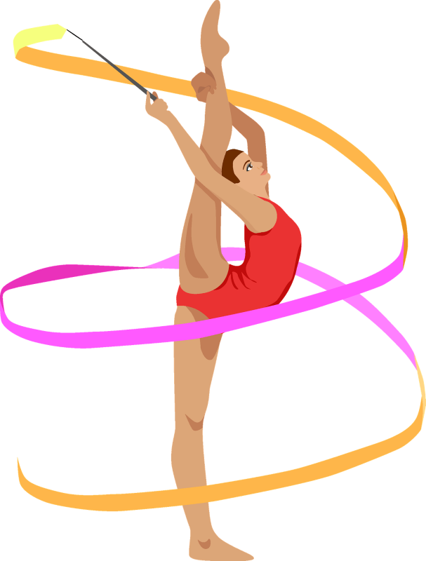 Гимнастка на белом фоне