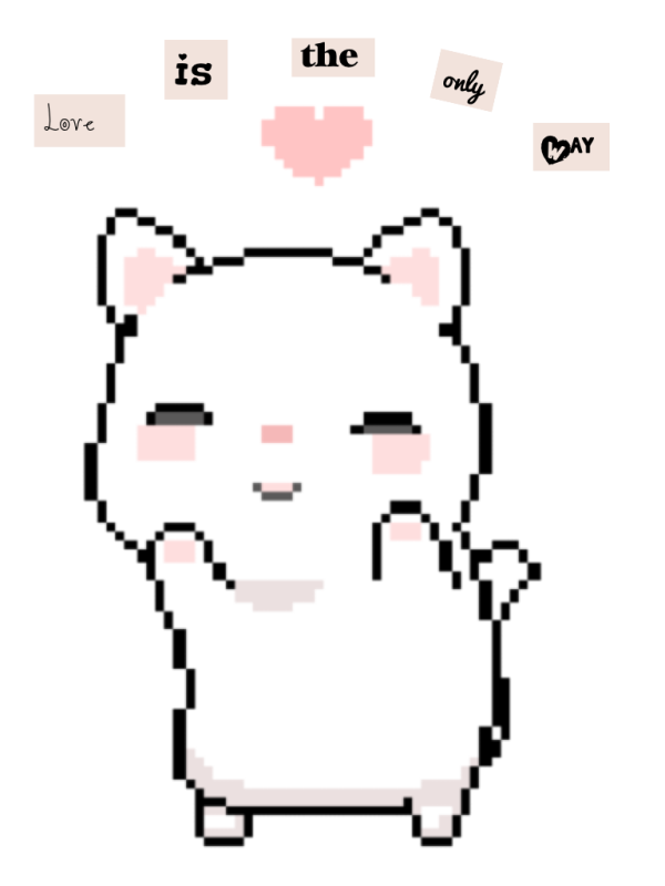 Пиксельный котик с сердечком