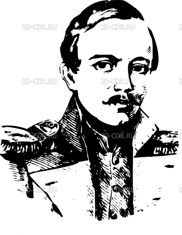 Лермонтов чб портрет