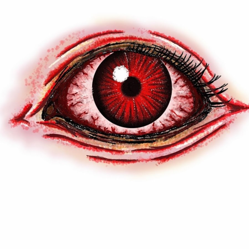 Страшные глаза на белом фоне