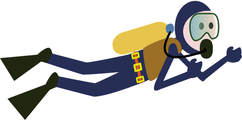 Аквалангист рисунок