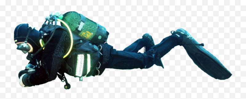 Аквалангист на прозрачном фоне