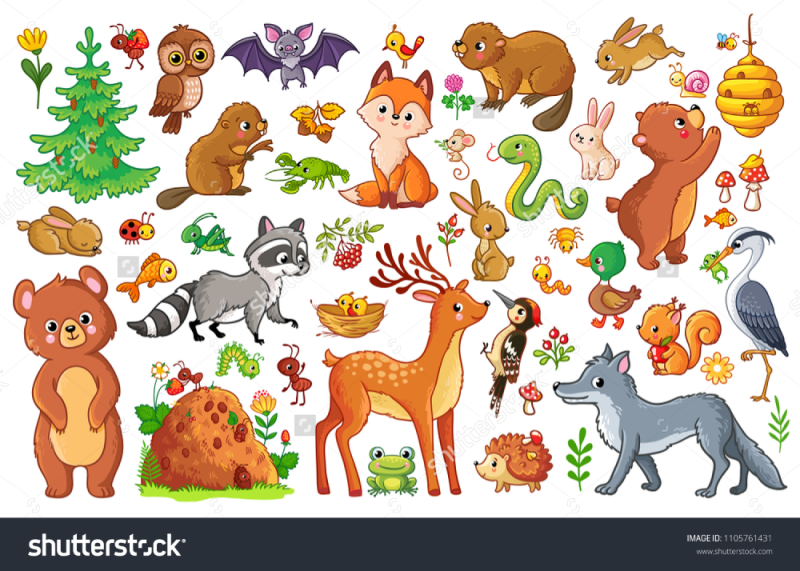 Мультяшные животные для детей
