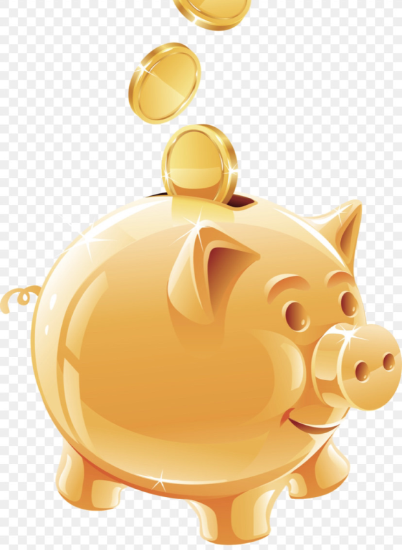Золотая копилка Свинка с монетами