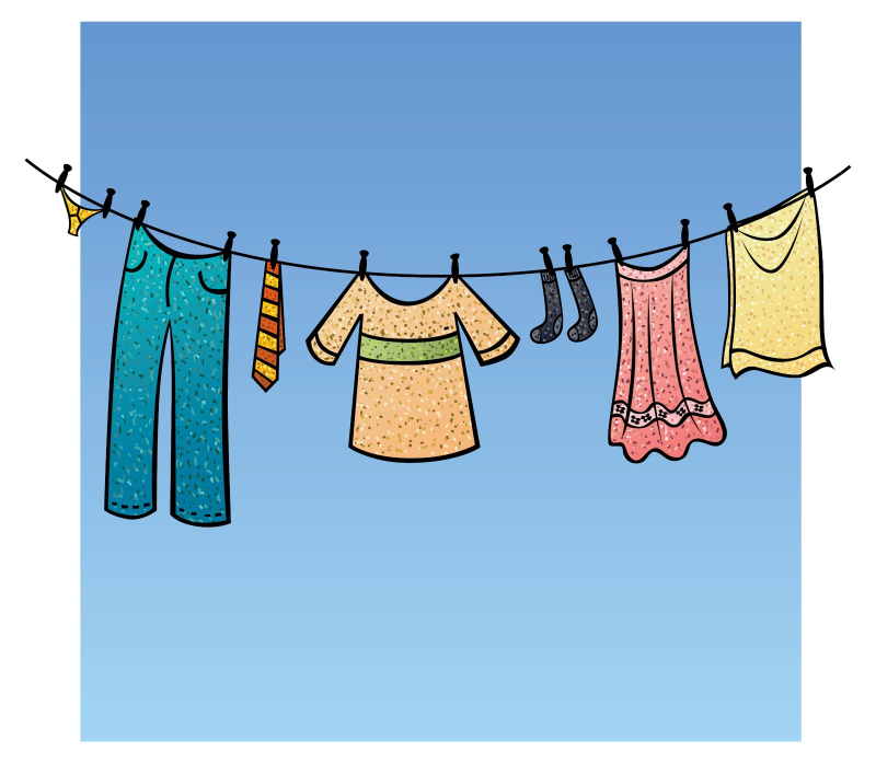 Одежда на веревке