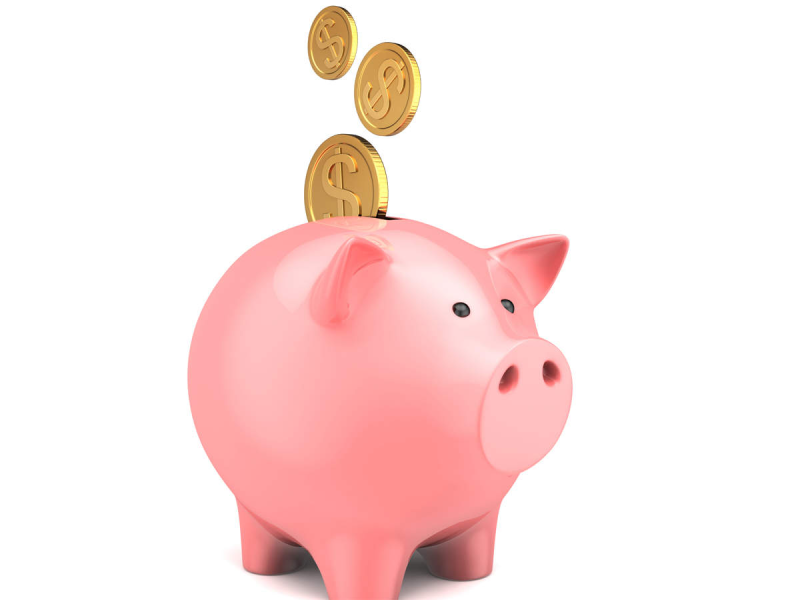 Свинка копилка с монетами