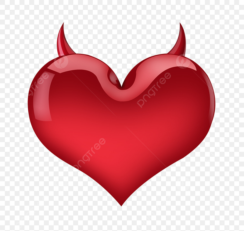 Сердечко с рожками и хвостом
