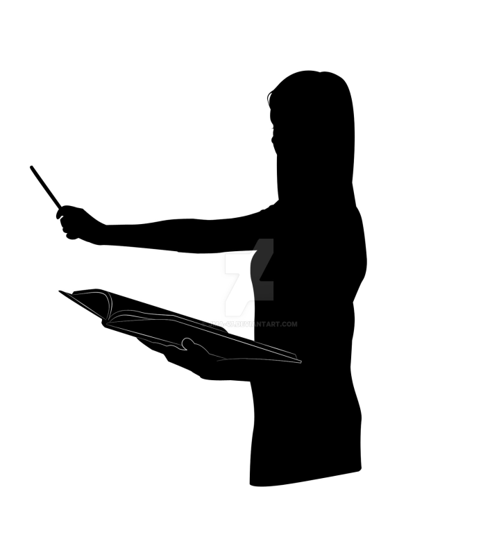 Силуэт учителя с указкой