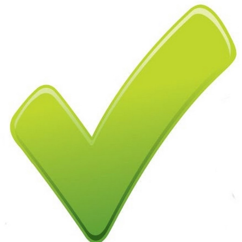 Зеленая галочка и красный крестик