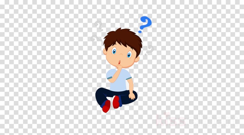 Думающий мальчик на прозрачном фоне