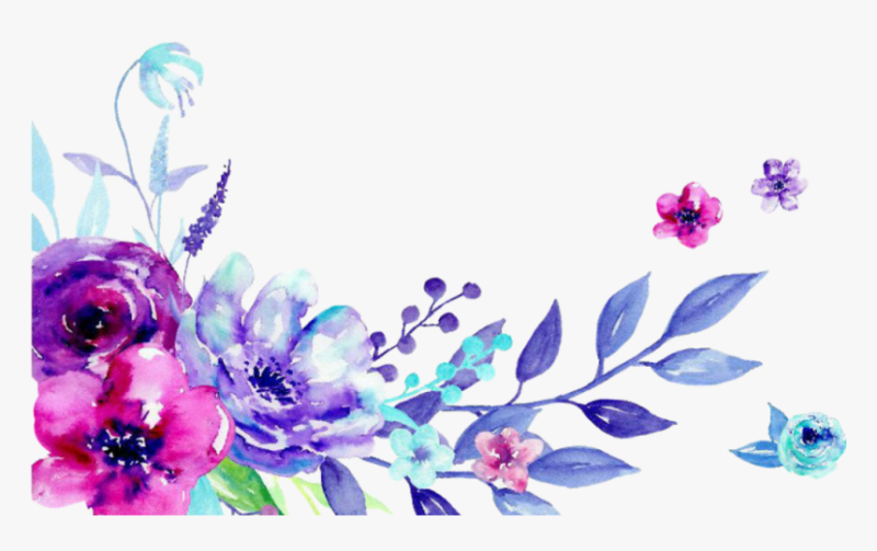 Акварельные цветы на прозрачном фоне