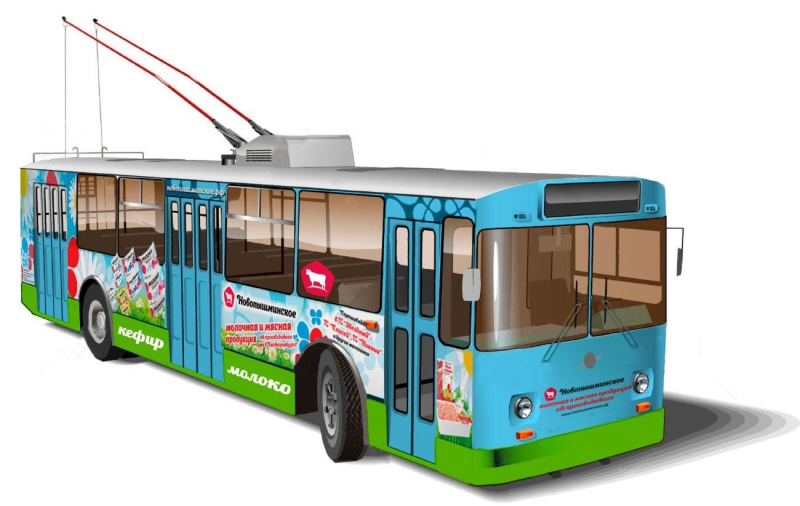 Троллейбус вектор сбоку