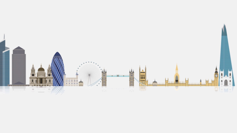 Лондон на белом фоне