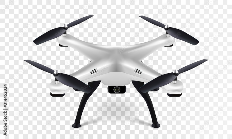 Мультикоптер на белом фоне
