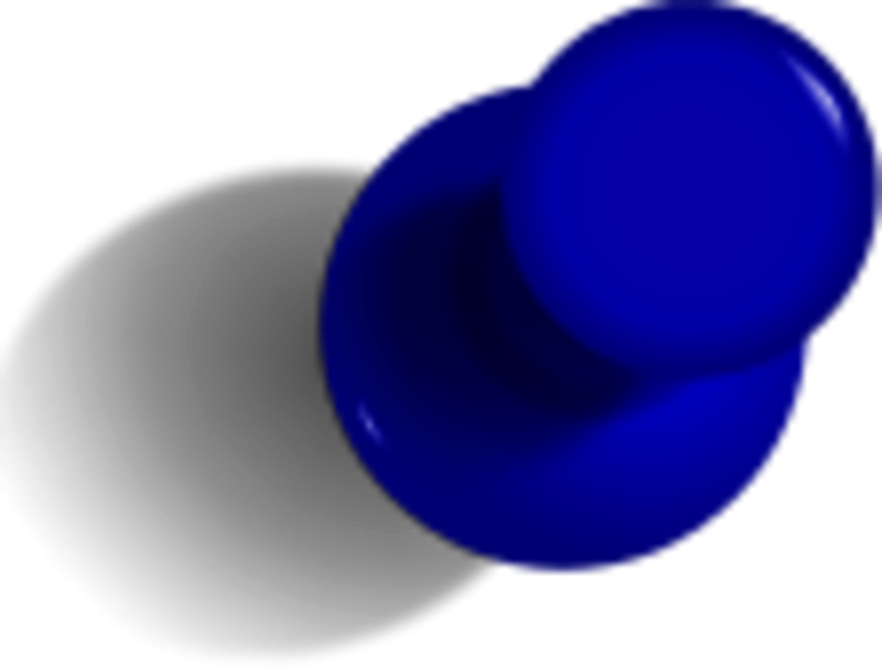 Канцелярская кнопка на прозрачном фоне