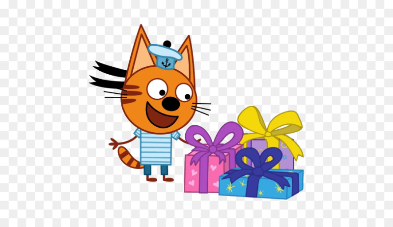 Три кота на белом фоне