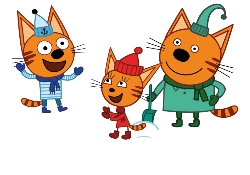 Герои мультика три кота Коржик