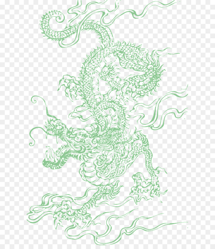 Китайский дракон на прозрачном фоне