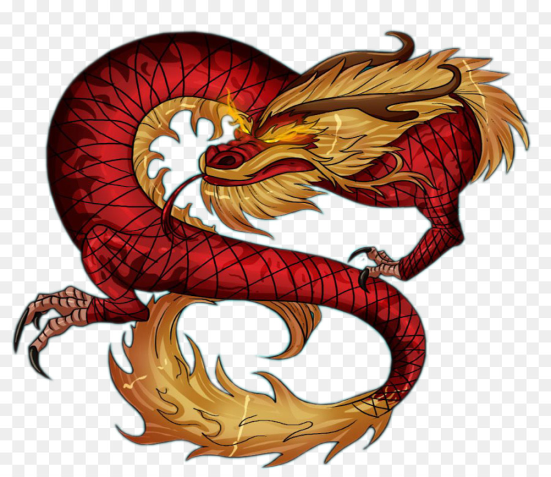 Китайский дракон на прозрачном фоне