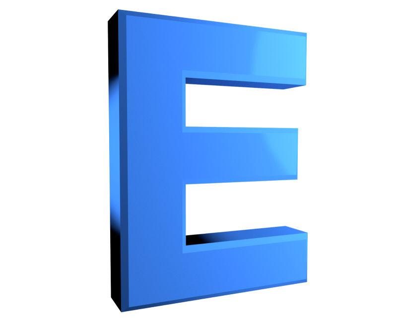 Объемная буква е