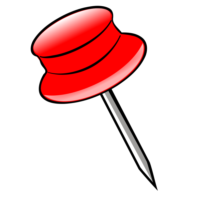 Канцелярская кнопка на прозрачном фоне