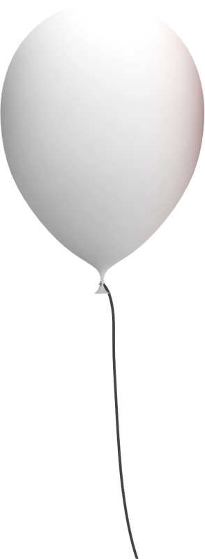 Белый воздушный шарик на прозрачном фоне