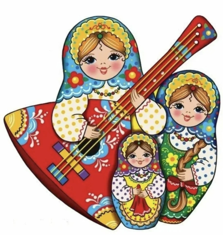 Матрешка с музыкальными инструментами