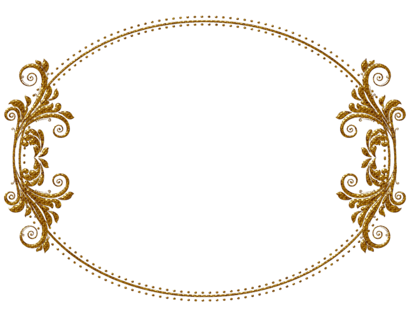 Круглая Золотая рамка с вензелями