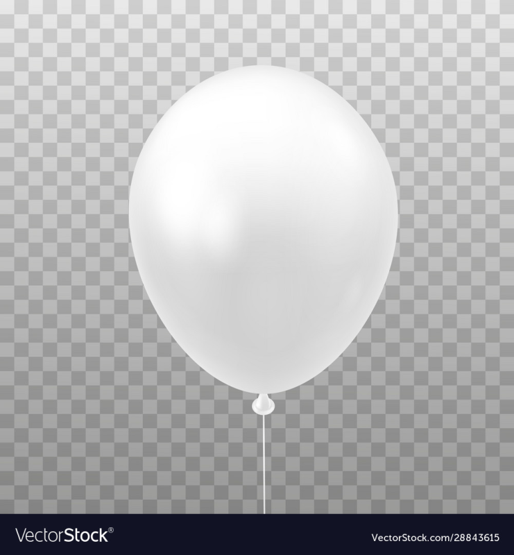 Белый воздушный шар на прозрачном фоне