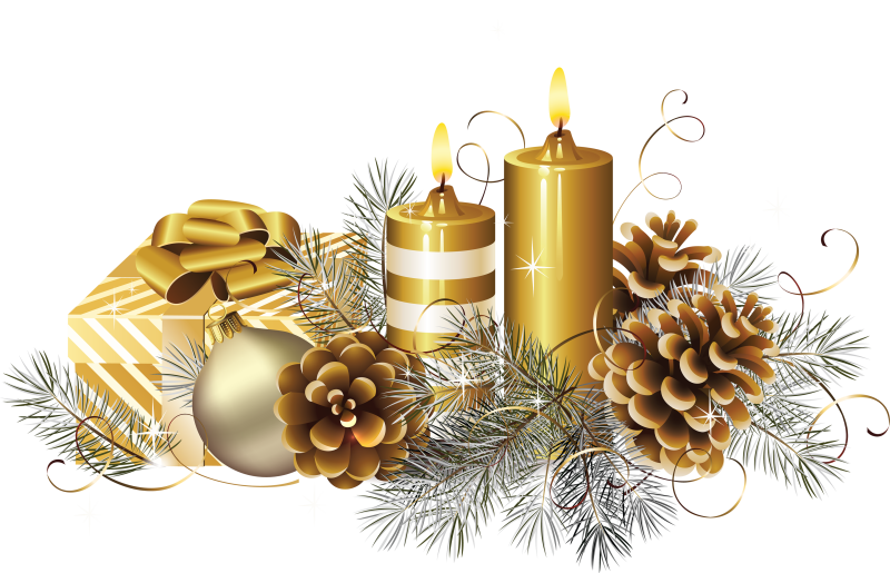 Новогодние украшения без фона