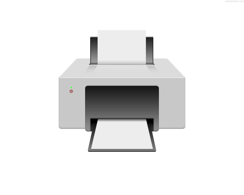 Принтер на белом фоне