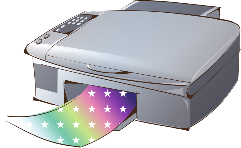 Принтер на белом фоне