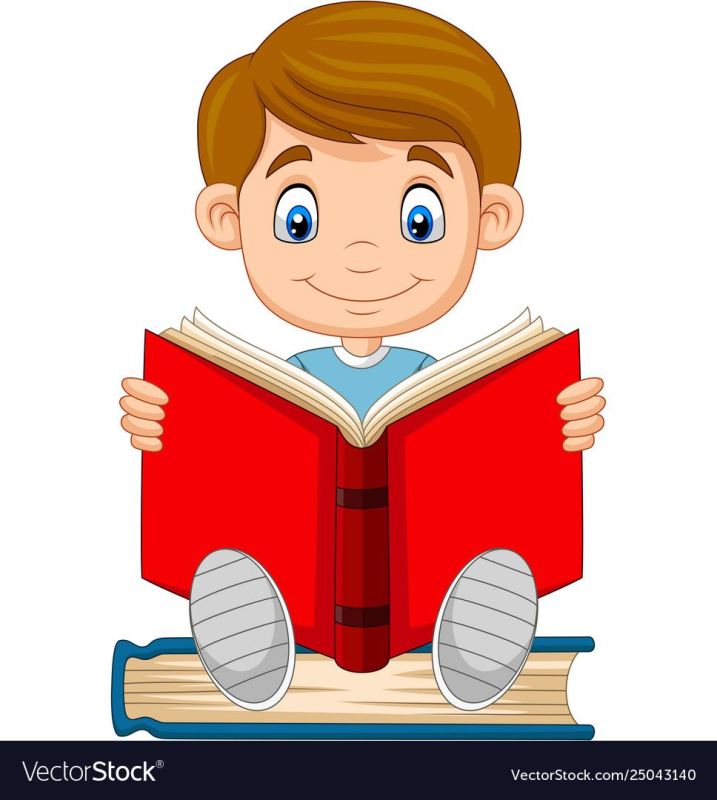 Мультяшный мальчик с книгой