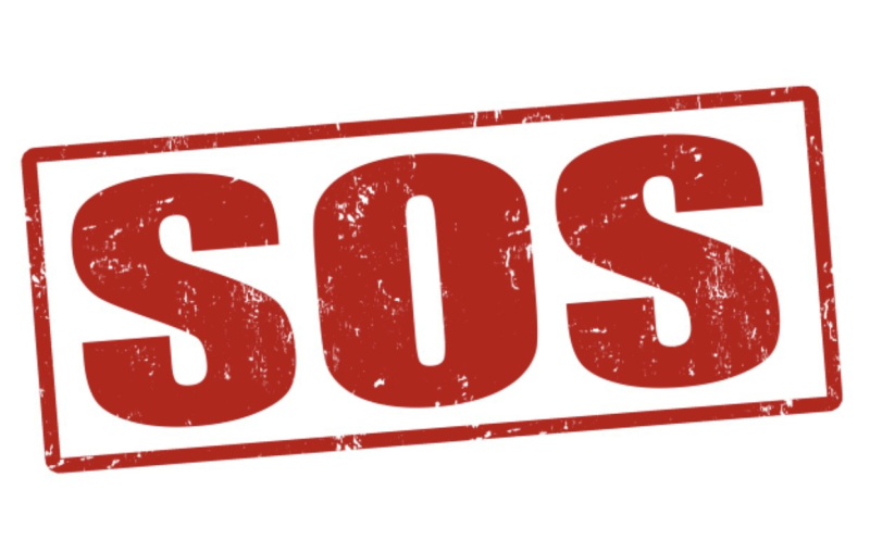 Надпись SOS