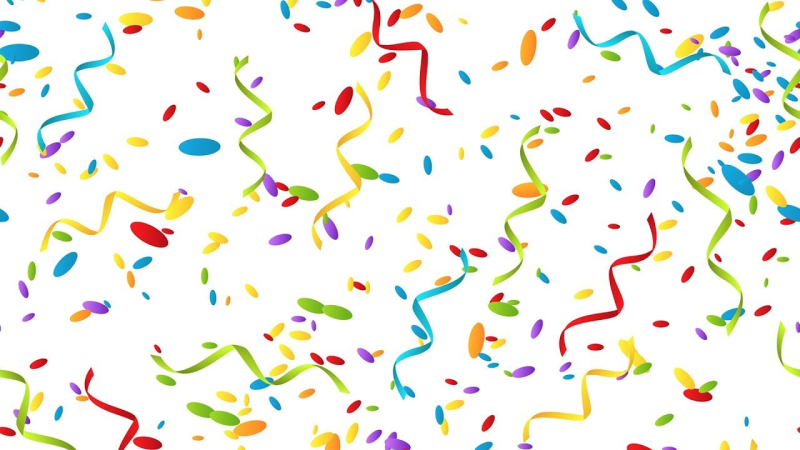 Конфетти на белом фоне