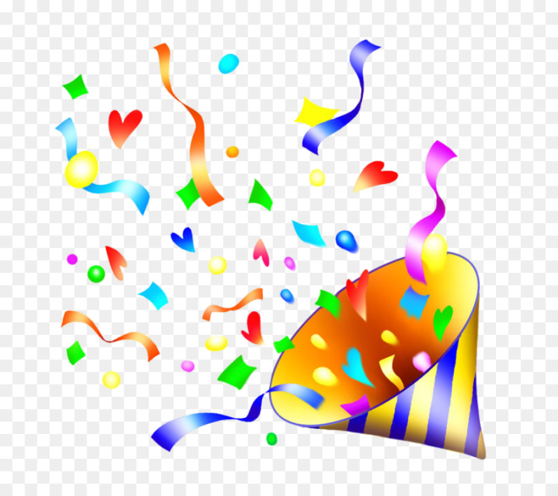 Праздничное конфетти на прозрачном фоне